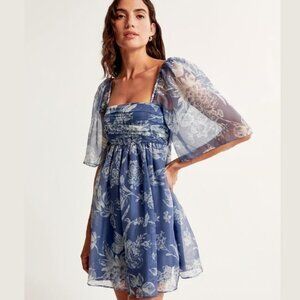 Abercrombie & Fitch Emerson Angel Sleeve Mini Dress – Blue XS